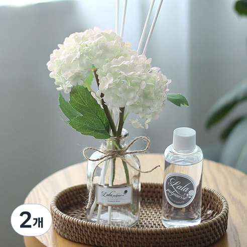벚꽃수국 플라워 디퓨저 병 + 용액 100ml + 화이트수국 + 스틱 4p + 선물박스 세트, 7. 까시스, 2개