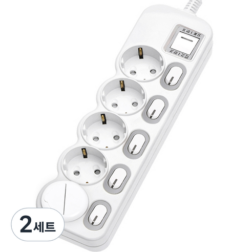 에코파워탭 LED 개별 멀티탭 5구 + 안전커버 랜덤발송, 1.2m, 랜덤 발송, 2세트