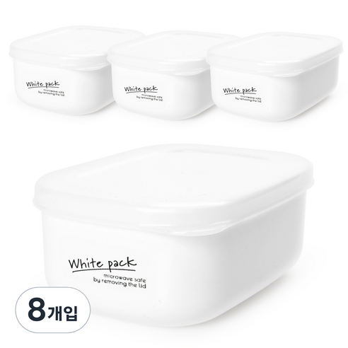 유하우스 나카야 화이트 밀폐용기 랜덤발송, 4개, 280ml