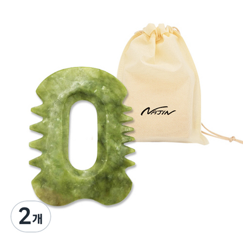 나진괄사 두피 바디 마사지 빗 괄사 NJ040, 그린, 2개