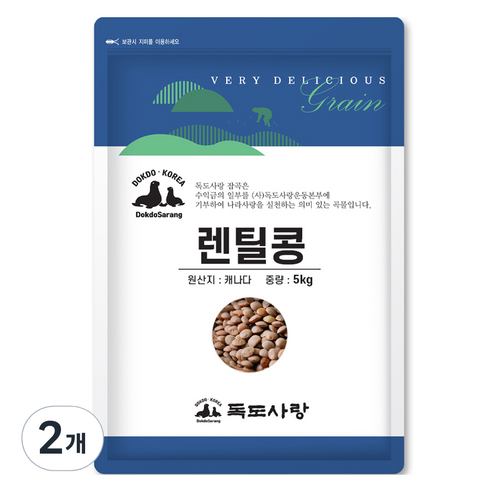 독도사랑 렌틸콩, 5kg, 2개