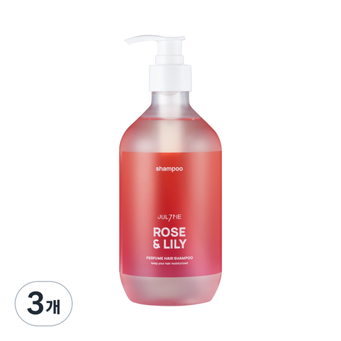 줄라이미 퍼퓸 헤어 샴푸 로즈앤릴리, 500ml, 3개