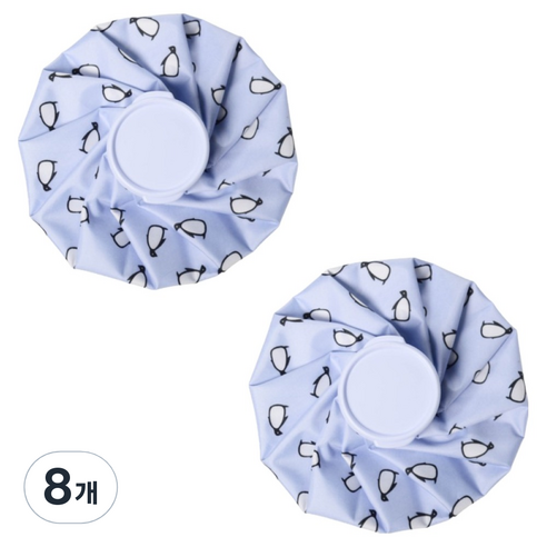 포근상점 방수 냉온 얼음 찜질 주머니 블루 팽귄 소(14.5cm), 8개