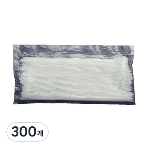 케이블타이 고정 정리 홀더 370mm, 300개, 화이트