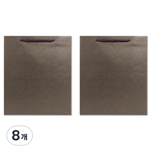 홀마크 무지 단색 쇼핑백 중, 브라운, 8개