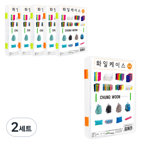 에코청운 PP 화일 케이스 2종 x 3p 세트 310 x 235 x 20 mm, 투명, 2세트