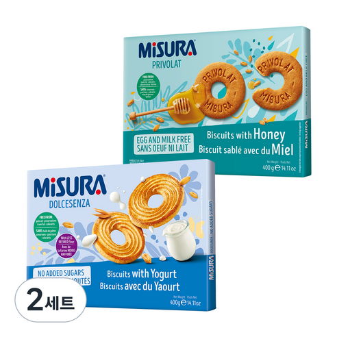 미주라 요거트 비스켓 400g + 허니 비스켓 400g, 2세트