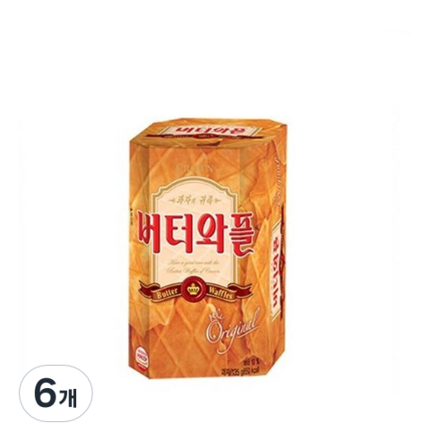 크라운 버터와플 6p, 135g, 6개