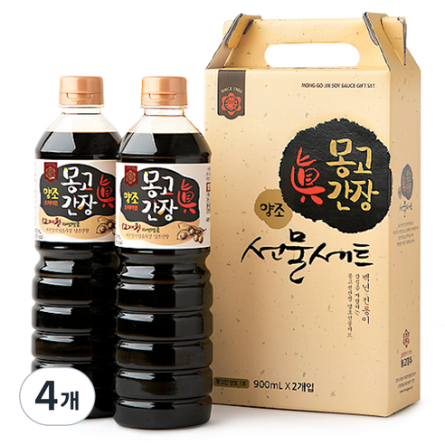 몽고진간장 프리미엄 선물세트 1호, 900ml, 4개