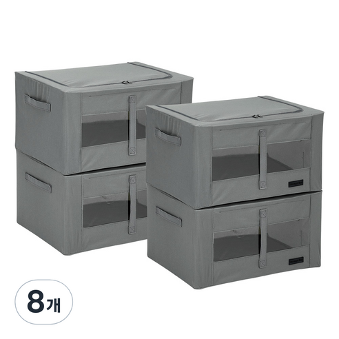 조은리빙 스토리지 리빙박스 56L, 그레이, 8개