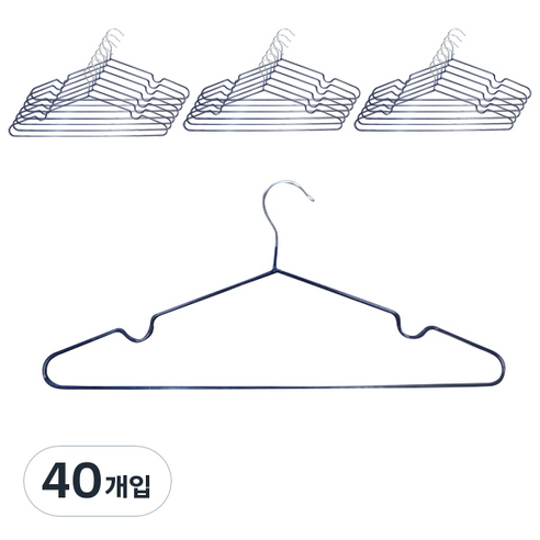 데코즈인 데코 코팅 베이직 옷걸이, 네이비, 40개