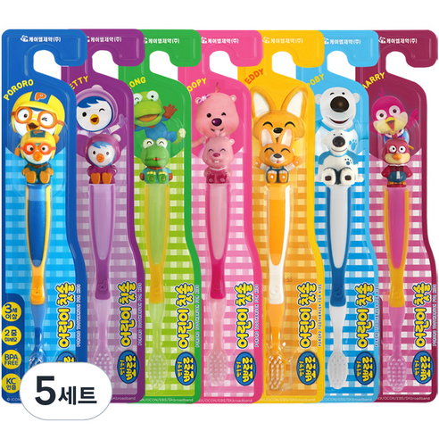 뽀로로 유아 칫솔세트 7p, 뽀로로,루피,패티,크롱,에디,포비,해리, 7개, 5세트