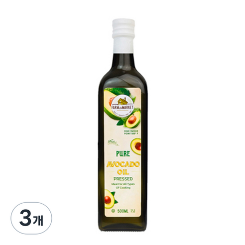 팜투마켓 압착 아보카도 오일, 500ml, 3개