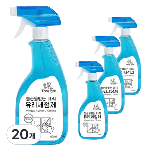 띵크픽 불순물 없는 매직 유리세정제, 600ml, 20개