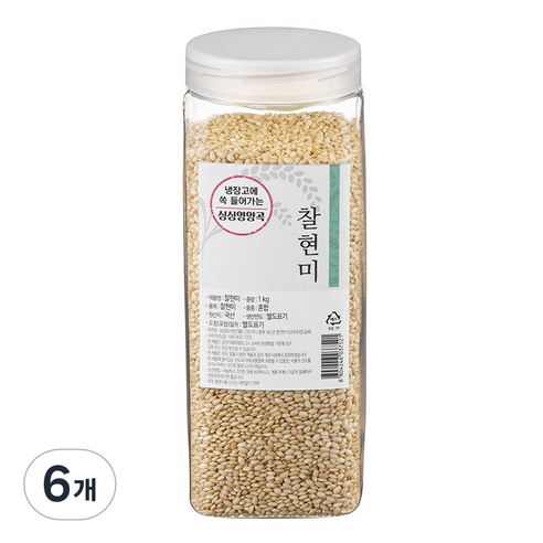 월그그린 싱싱영양통 찰현미, 1kg, 6개