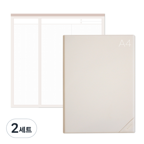 데얼스 도큐먼트 파일홀더 A4 + 노트패드 A4 2p, 바닐라, 2세트