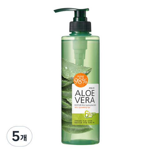 과일나라 알로에 베라 모이스처 리얼 수딩젤 바디워시, 500ml, 5개