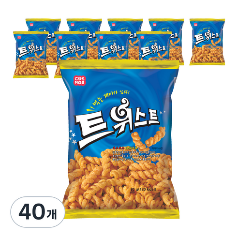 코스모스제과 트위스트 과자, 80g, 40개