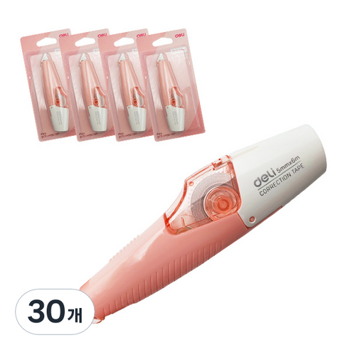 델리 수정테이프 5mm x 6m, 마카롱핑크, 30개