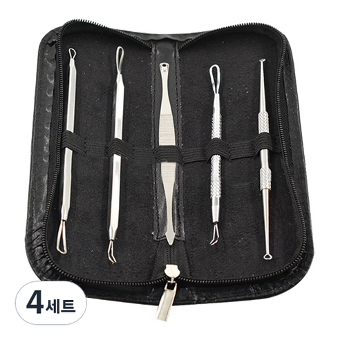 블랙헤드 압출기 5종 + 파우치, 혼합색상, 4세트