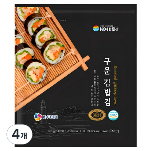 대한물산 구운 김밥김 50p, 120g, 4개