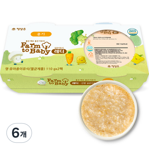 팜투베이비 레디 실온이유식 중기, 소고기무감자죽, 110g, 6개