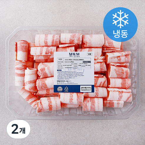 MAUM 독일산 뼈없는 대패삼겹살 돌돌말이 (냉동), 1kg, 2개