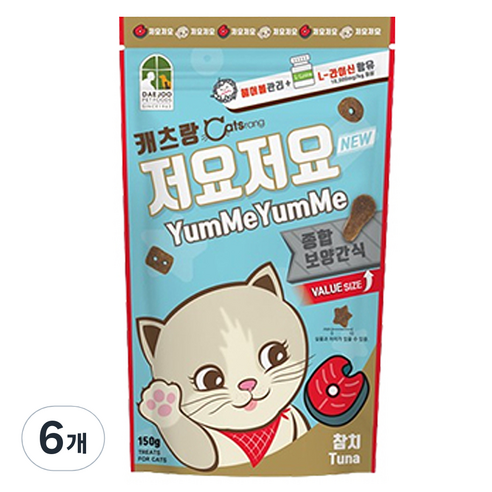 캐츠랑 고양이 저요저요 보양간식, 참치, 150g, 6개