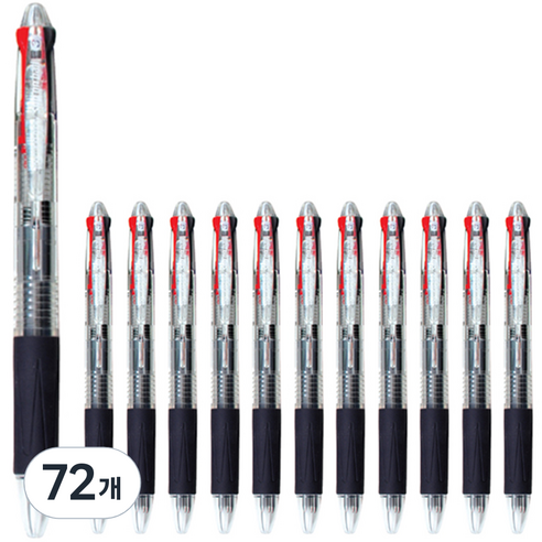 모닝글로리 슬립온 3색 볼펜 0.7 mm, 화이트, 72개