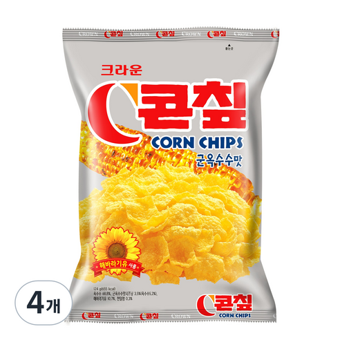 콘칲 군옥수수맛, 124g, 4개