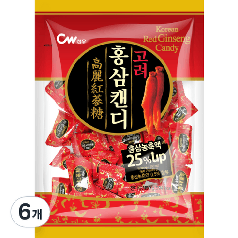 청우 고려 홍삼캔디, 150g, 6개