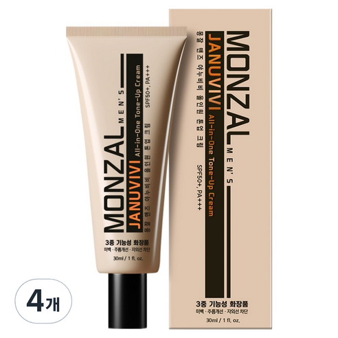 몽잘 맨즈 야누비비 올인원 톤업 크림 30ml, 누드베이지, 4개