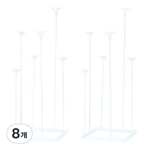 조이파티 사각 풍선스탠드 53cm, 화이트, 8개
