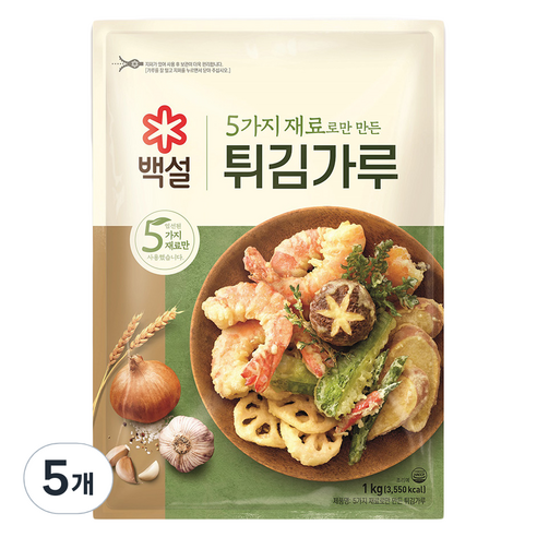 백설 5가지 재료로만 만든 튀김가루, 1kg, 5개