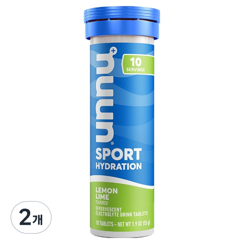 Nuun 스포츠 하이드레이션 레몬 라임향, 52g, 2개