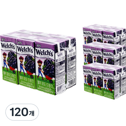 웰치스 웰치 포도 드링크, 120개, 190ml