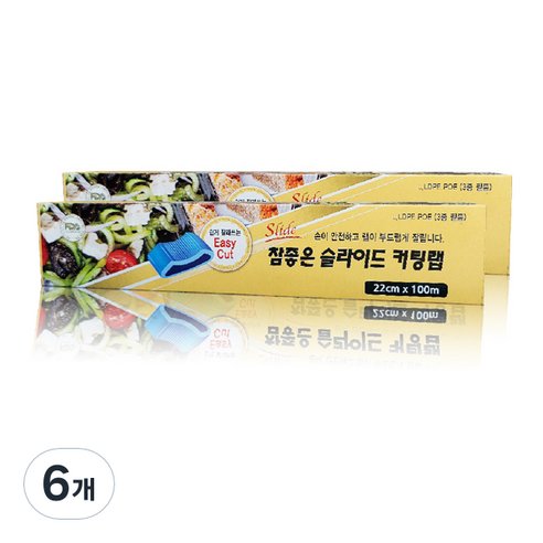 참좋은 리빙 슬라이딩 커터 위생 랩, 6개