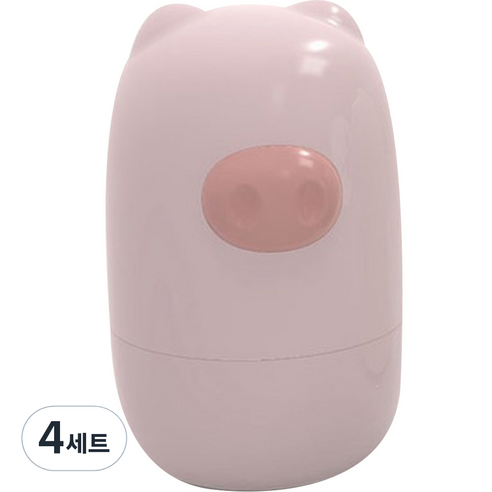 블루마켓 아동용 아기돼지 케이스 손톱깎이 세트, 4세트, 연핑크