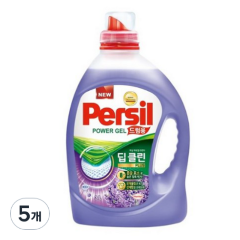 퍼실 딥클린 라벤더 액상세제 드럼용 본품, 3L, 5개