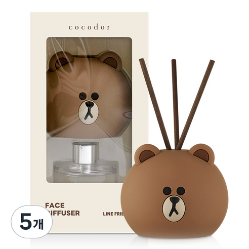코코도르 라인프렌즈 페이스 디퓨저, 브라운(퓨어코튼), 50ml, 5개