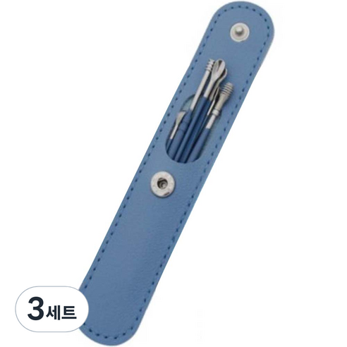만물마켓 스테인리스 6종 귀이개 + 열쇠고리 세트 블루, 3세트