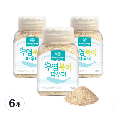 파마스펫 반려견 무염 북어 파우더 3p, 생선, 60g, 6개
