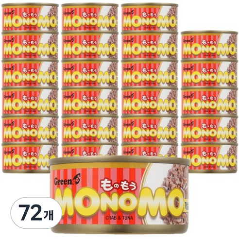 그린펫 모노모 고양이 캔, 참치 + 게살 혼합맛, 80g, 72개