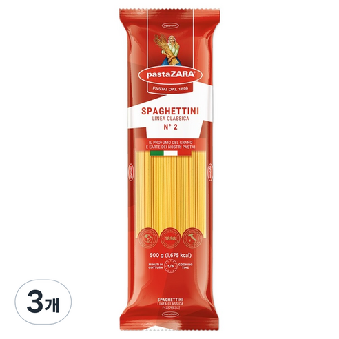 파스타자라 스파게티니, 500g, 3개