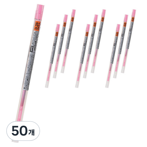 유니볼 시그노 스타일핏트 젤잉크 리필심 0.28mm UMR-109, 로즈핑크, 50개