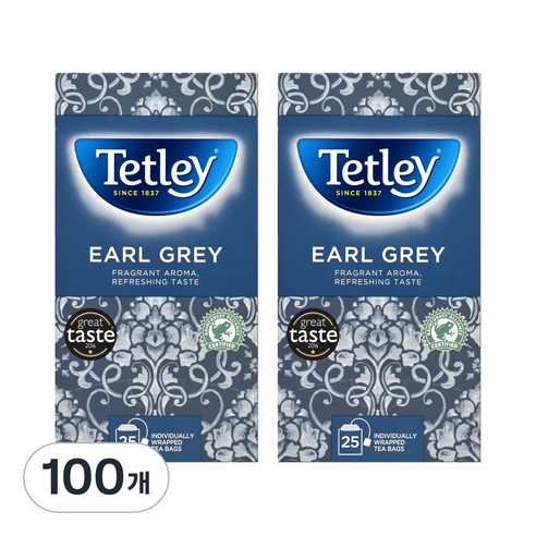 테틀리 얼그레이 티백, 2g, 25개입, 4개