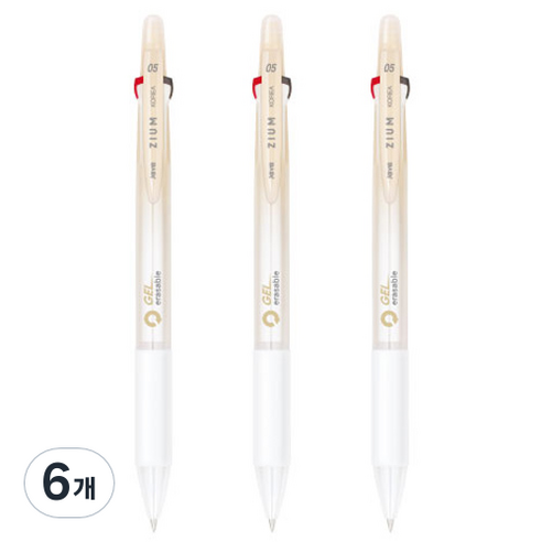자바펜 지움3겔 지워지는 볼펜 0.5mm, 베이지, 6개