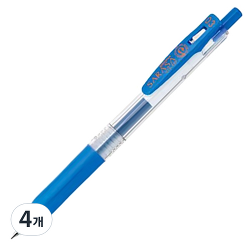 제브라 사라사 클립 볼펜 0.3mm JJH15, 페일블루, 4개