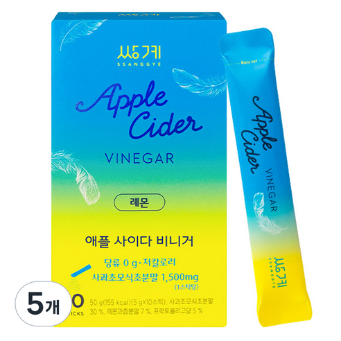쌍계명차 애플사이다비니거 레몬 5g x 10p, 5개
