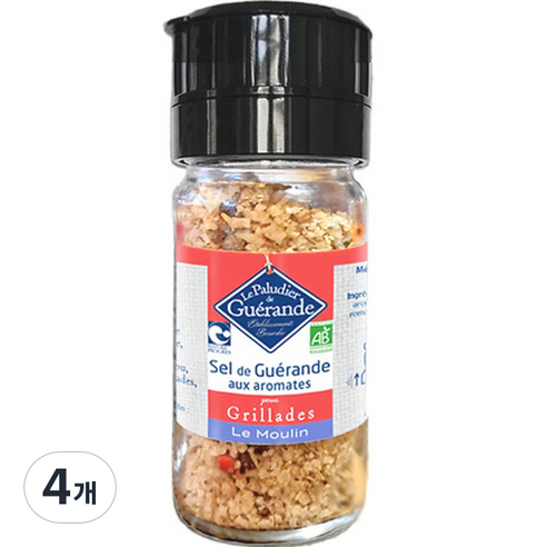 게랑드 바비큐를 위한 게랑드소금 그라인더, 70g, 4개